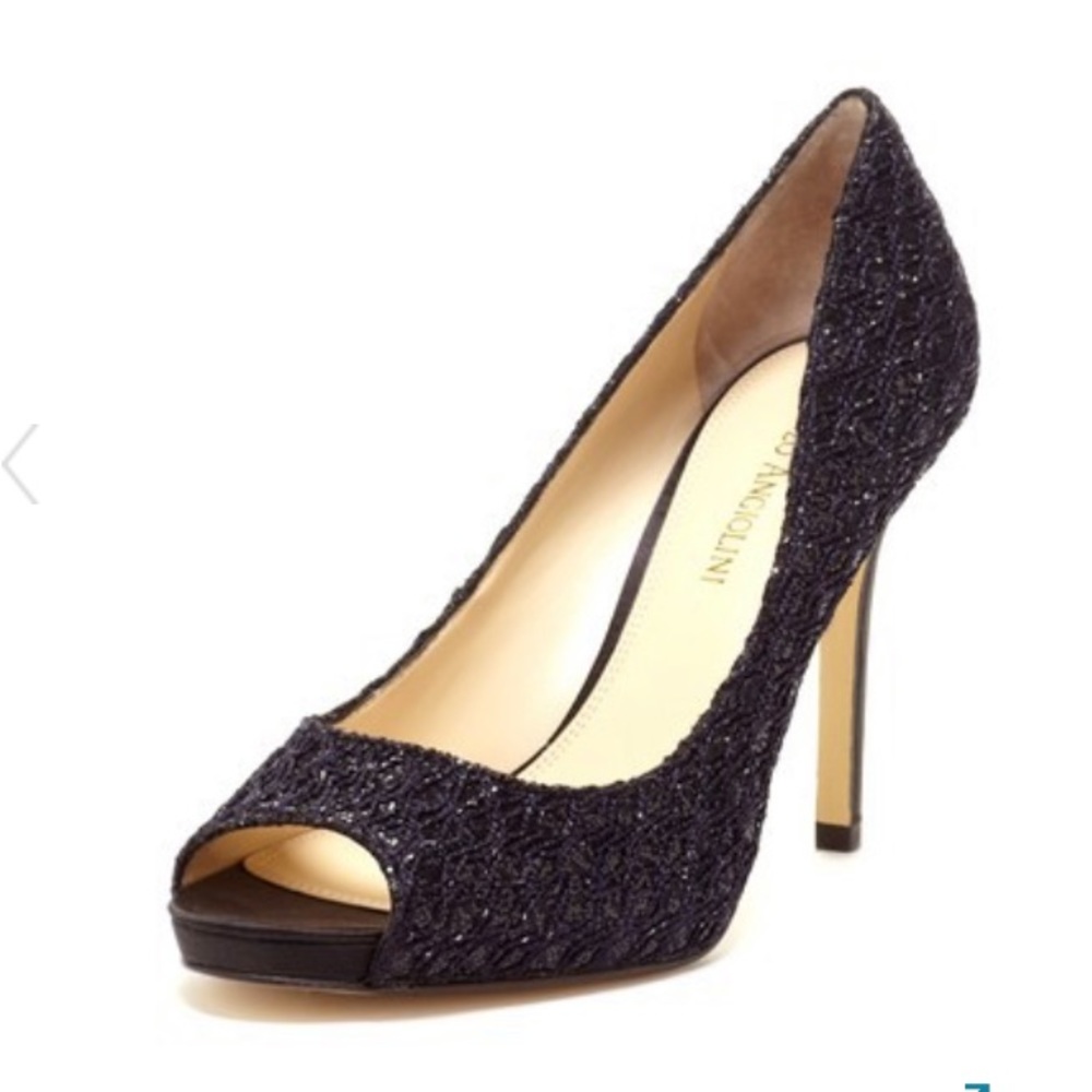 Enzo Angiolini Maiven Merryann Black Peep Toe Pump